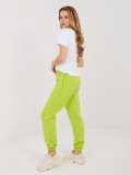 Limezöld színű női melegítőnadrág magas derékkal