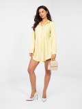 Sárga színű mini ingruha csíkos mintával