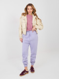 Női világoslila színű melegítőnadrág magas derékkal