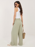 Pisztáciaszínű viszkózból készült palazzo nadrág