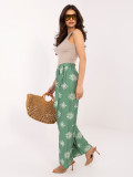 Zöld színű palazzo nadrág övvel