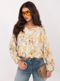 Sárga színű virágmintás bomberdzseki