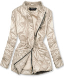 Bézs színű kapucni nélküli steppelt dzseki