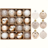 Aranyszínű karácsonyfadíszek, 6 cm, 16 darab