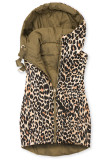 Kifordítható  leopárdmintás mellény - barna színű