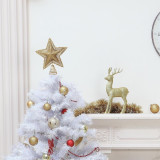 Aranyszínű csillámos karácsonyi csúcscsillag 20 x 23 cm