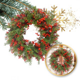 Karácsonyi ajtódísz, piros/zöld, 45 cm