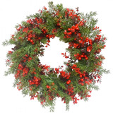 Karácsonyi ajtódísz, piros/zöld, 45 cm