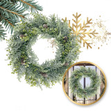 Karácsonyi ajtódísz, natúr zöld, 38 cm