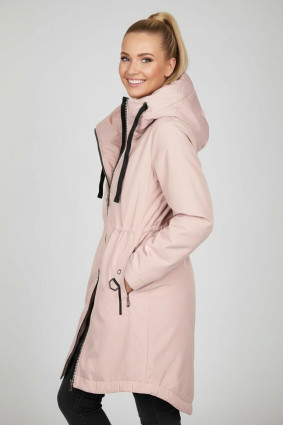 Átmeneti kapucnis kabát - rózsaszínű