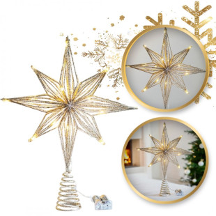 Aranyszínű LED karácsonyfadísz - csillag