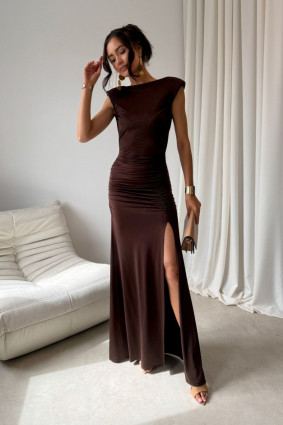 Aurelia barna színű maxi ruha