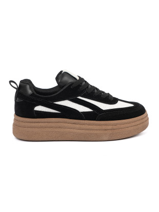 Fekete női sneakers fehér részletekkel