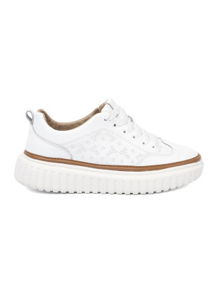 Fehér színű bőrből készült sneaker platformon Sergio Leone