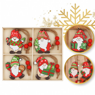 12 darabos fa karácsonyfadísz szett, 6,5 cm
