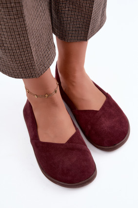 Barefoot balerina cipő természetes velúrbőrből bordó
