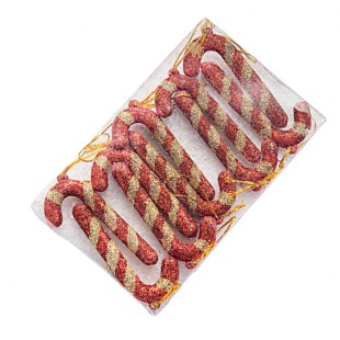 Karácsonyi dísz – piros nyalókák, 10 darab