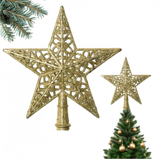 Aranyszínű karácsonyi csúcscsillag 20 x 23 cm