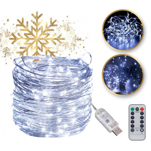 Karácsonyi fényfüzér – 200 LED, 20 m, fehér