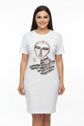 Fehér színű plus size ruha MODEL