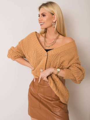 Camelszínű oversize kardigán