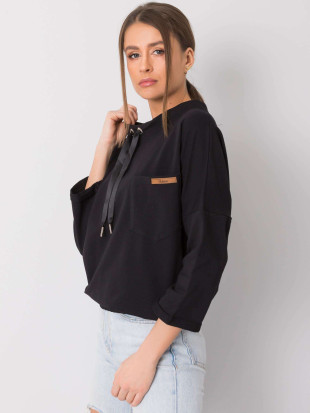 Fekete oversize pamut pulóver
