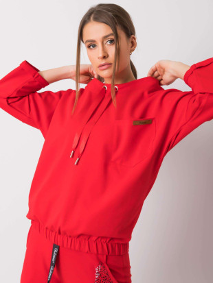 Piros oversize pamut pulóver