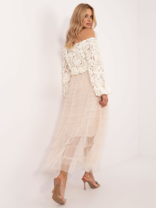 Elegáns bézs színű tüll szoknya