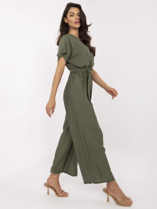 Stílusos khaki overall rövid ujjakkal