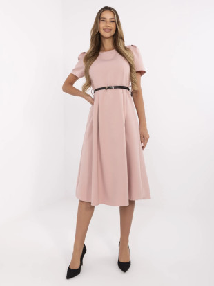 Elegáns midi ruha vitage rózsaszínben