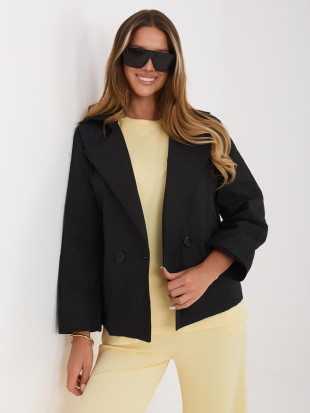 Rövid átmeneti kabát 3/4-es ujjal, fekete színű