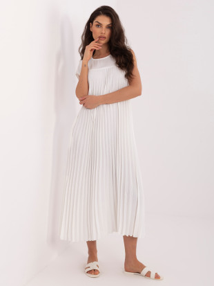 Elegáns ekrü színű midi ruha zsebekkel