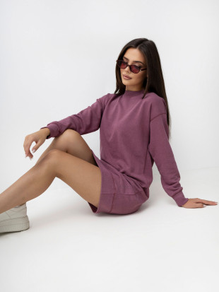 Lila színű oversize hosszú ujjú ruha