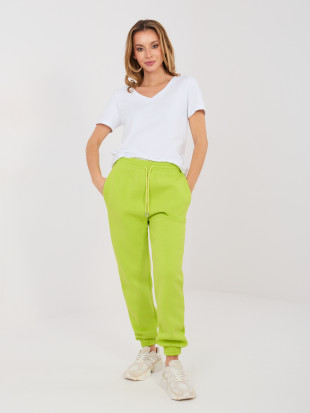 Limezöld színű női melegítőnadrág magas derékkal