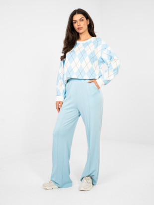 Női bő szárú világoskék melegítőnadrág