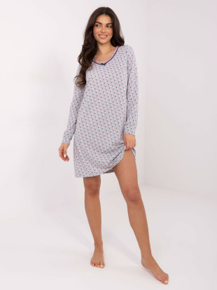 Női szürke hosszú ujjú masnis hálóing