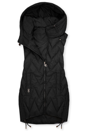 Fekete színű hosszított mellény